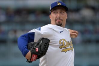 Blake Snell, Dodgers gold series jersey, MLB gold program, Opening Day 2025