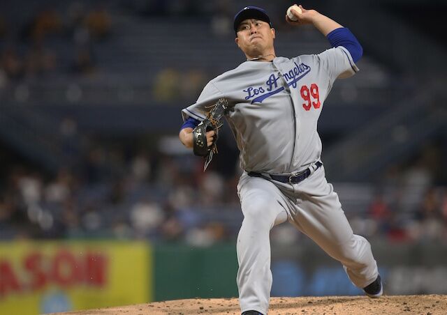 Los Angeles Dodgers pitcher Hyun-Jin Ryu against the Pittsburgh Pirates