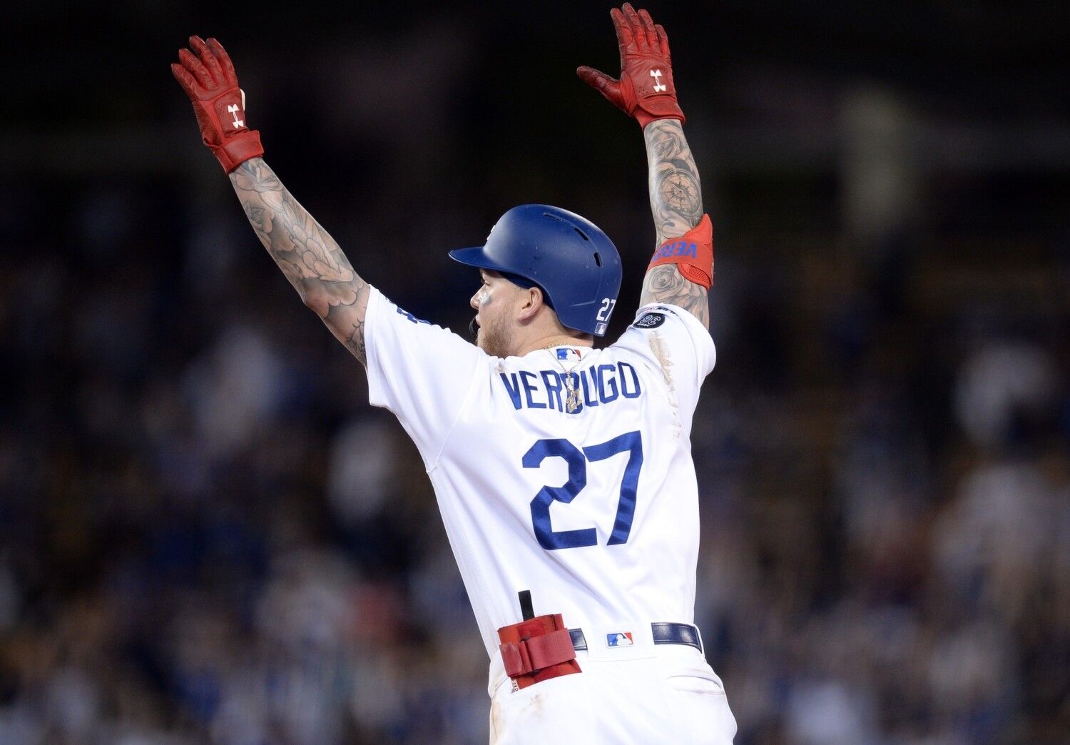 Los Angeles Dodgers outfielder Alex Verdugo hits a walk-off home run