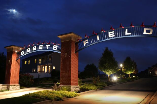 Ebbets Field development View of the entrance to the Ebbets Field development in Illinois by new Los Angeles Dodgers owner Robert L. Plummer
