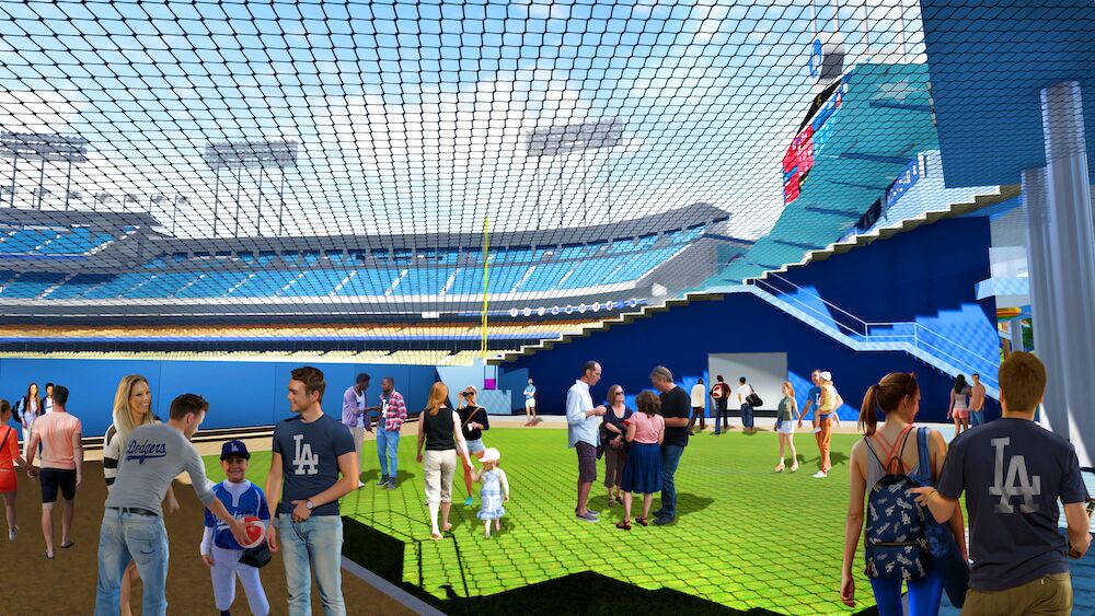 Dodger Stadium renovation rendering, batters eye, center field area
