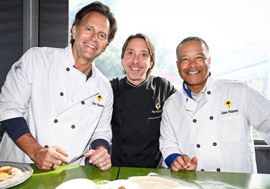 Eric Karros, Dave Roberts, CPK, 2023 Dodgers Love L.A. Community Tour