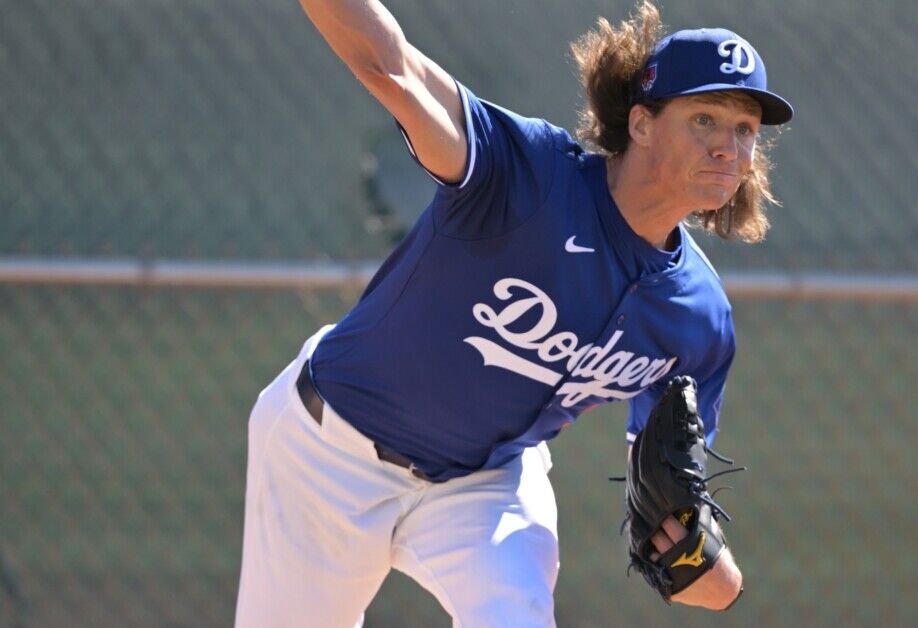 Tyler Glasnow, Dodgers workout, 2024 Spring Training