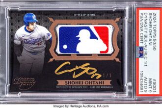 Shohei Ohtani, Topps card, Dynasty Black-Autographed Relic Card, Heritage Auctions