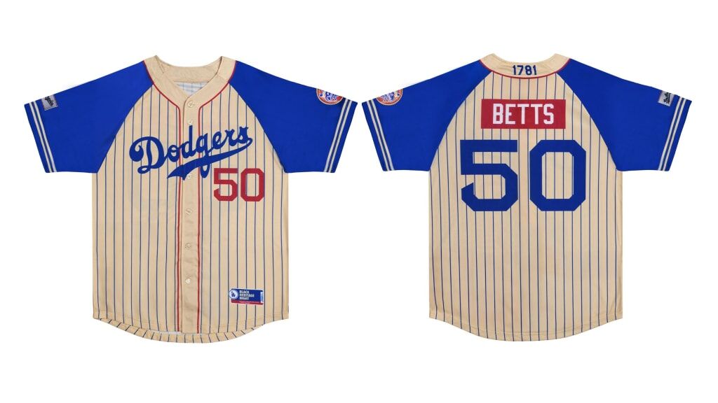 Mookie Betts, Dodgers Black Heritage Night jersey Mookie Betts, Dodgers Black Heritage Night jersey