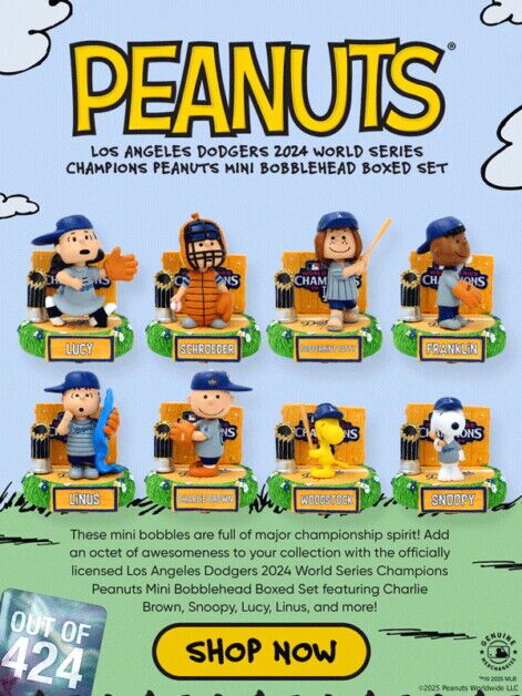 Peanuts, Dodgers World Series champions, FOCO