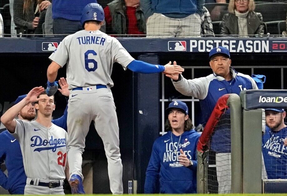 Walker Buehler, Danny Lehmann, Max Muncy, Dave Roberts, 2021 NLCS