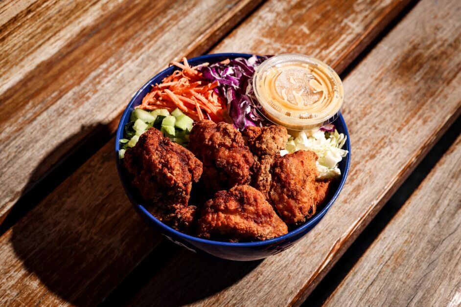 Chicken Karaage Bowl, Dodger Stadium food, 2024 World Series Chicken Karaage Bowl, Dodger Stadium food, 2024 World Series