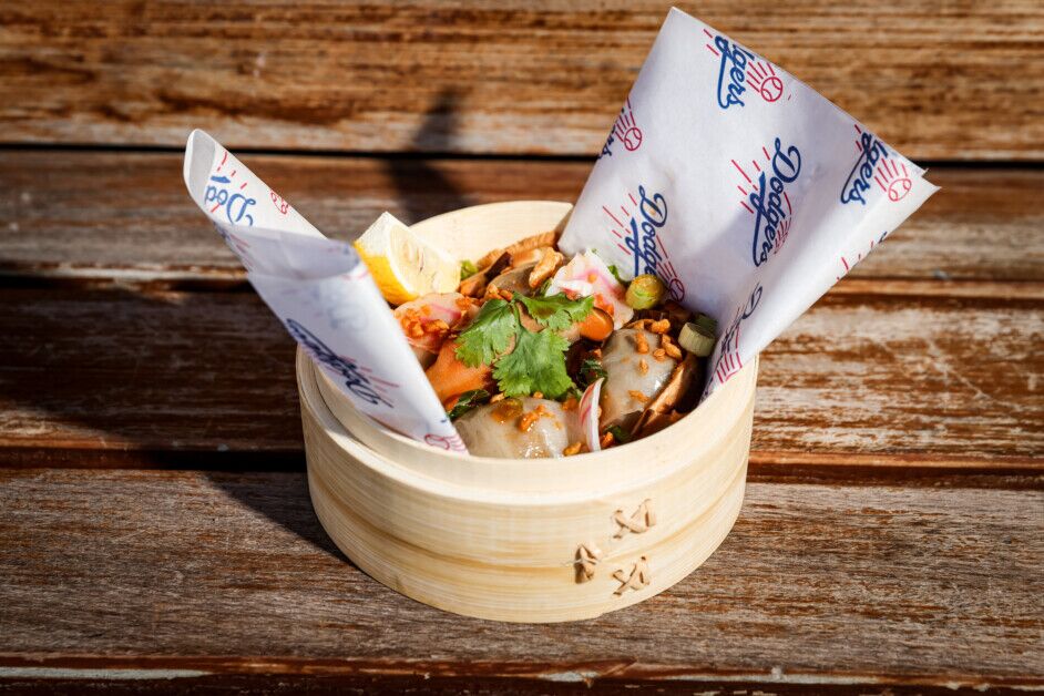 Chili Oil Dumplings, Dodger Stadium food, 2024 World Series Chili Oil Dumplings, Dodger Stadium food, 2024 World Series