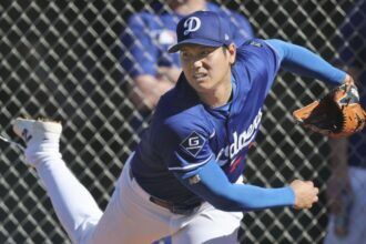 Shohei Ohtani, Dodgers workout, 2025 Spring Training