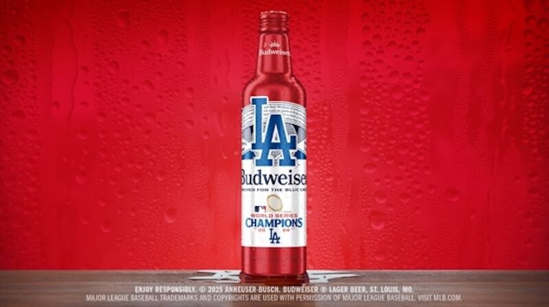 Dodgers World Series champions bottle, Budweiser